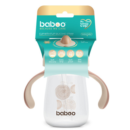 Baboo 8025 Trauciņš ar silikona salmiņu 260ml