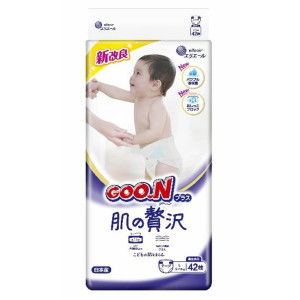 Goo.N Plus Skin Luxury autiņbiksītes jutīgai ādai L 9–14 kg 42gab