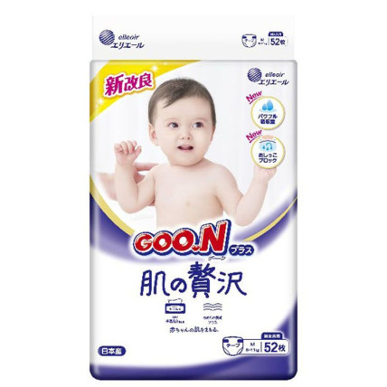 Goo.N Plus Skin Luxury Atiņbiksītes jutīgai ādai M 6–11 kg 52gab 