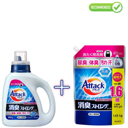 KAO Attack mazgāšanas gels 900g + pildviela 1450g