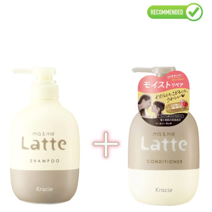 Kracie Ma & Me Latte Mitrinošais šampūns 490ml + kondicionieris 490g 