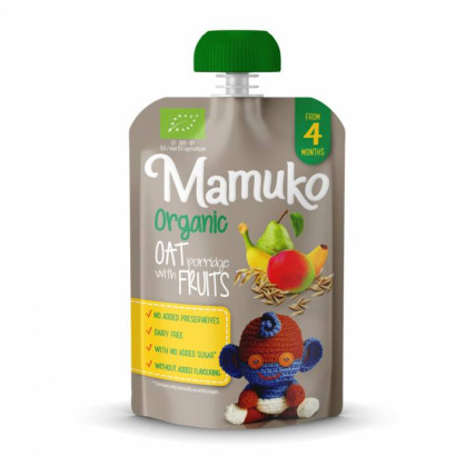 MAMUKO organiskā auzu putra ar augļu biezeni 100g